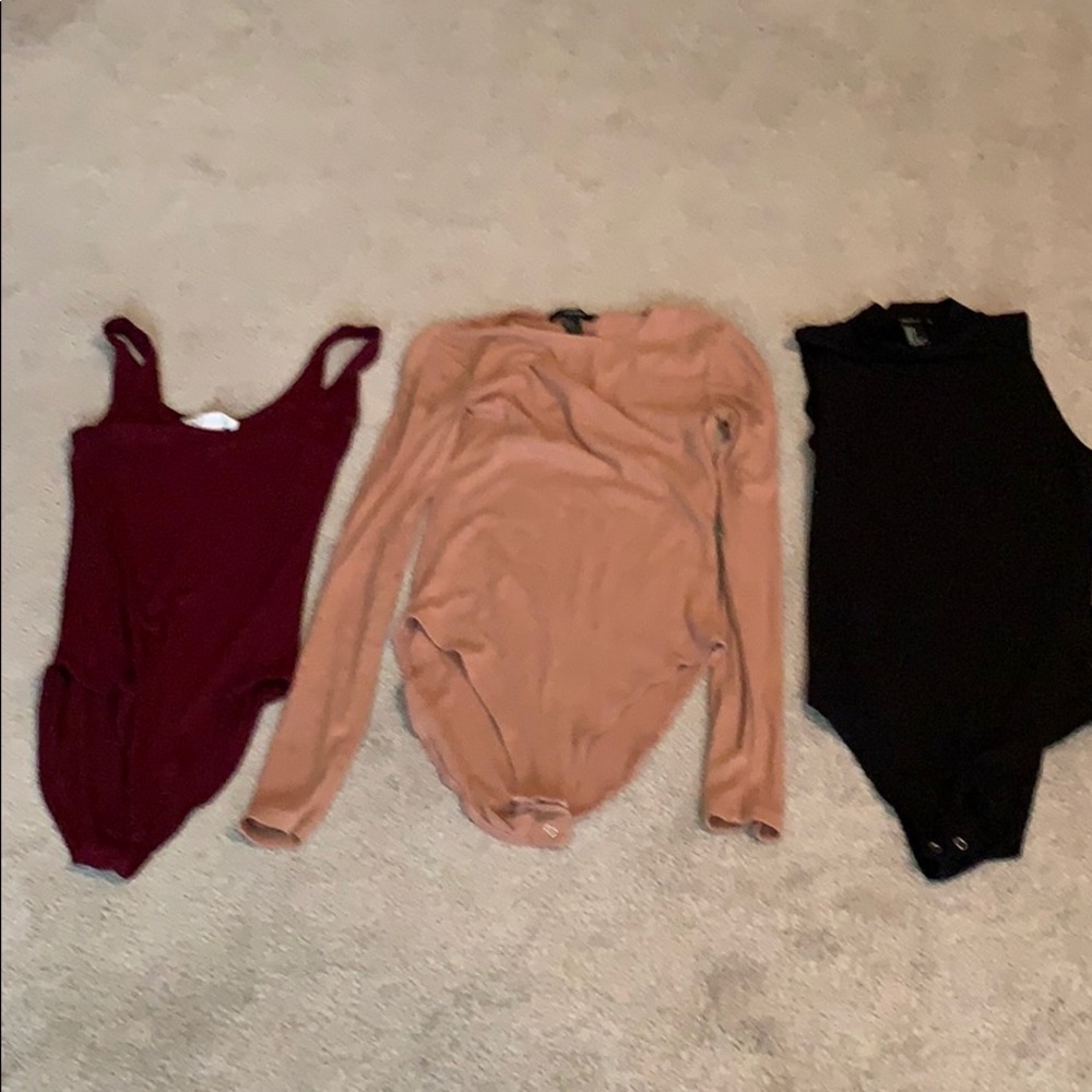 Lot of 3 Forever 21 Body Suits -Size Small